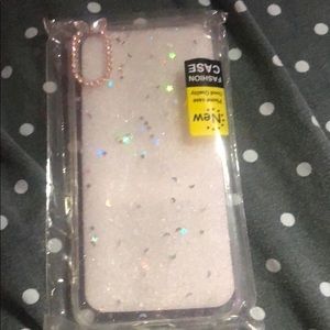 iPhone XR clear glitter phone case